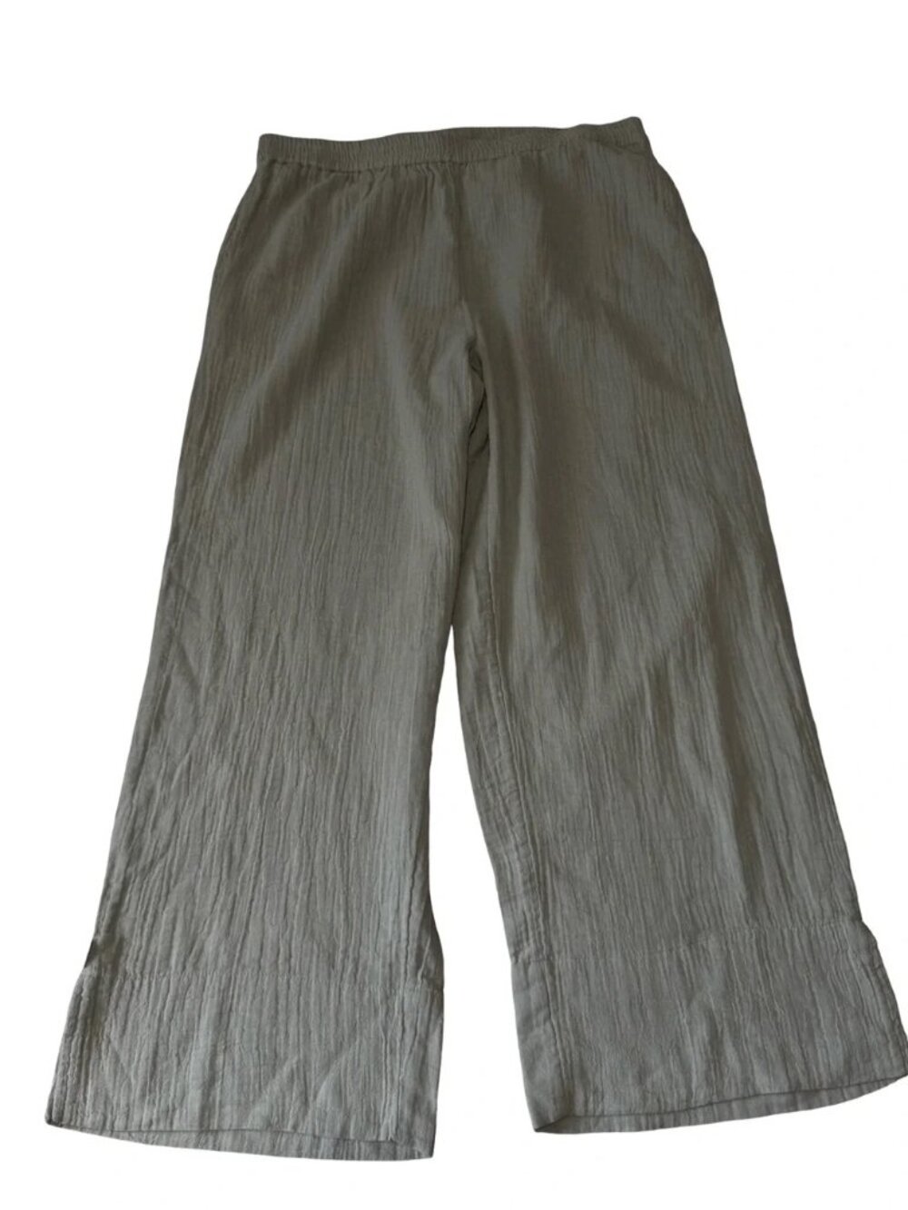 NORTHSTYLE - Gauze Double Cloth Casual Crop Pant - Green Sauge Size Medium - Picture 4 of 8
